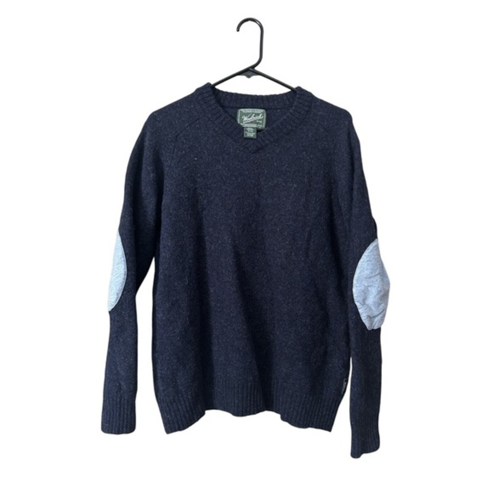 Woolrich Mens Sweater XL Wool Elbow Patches Grandpa‎ Preppy Pullover Crew Neck